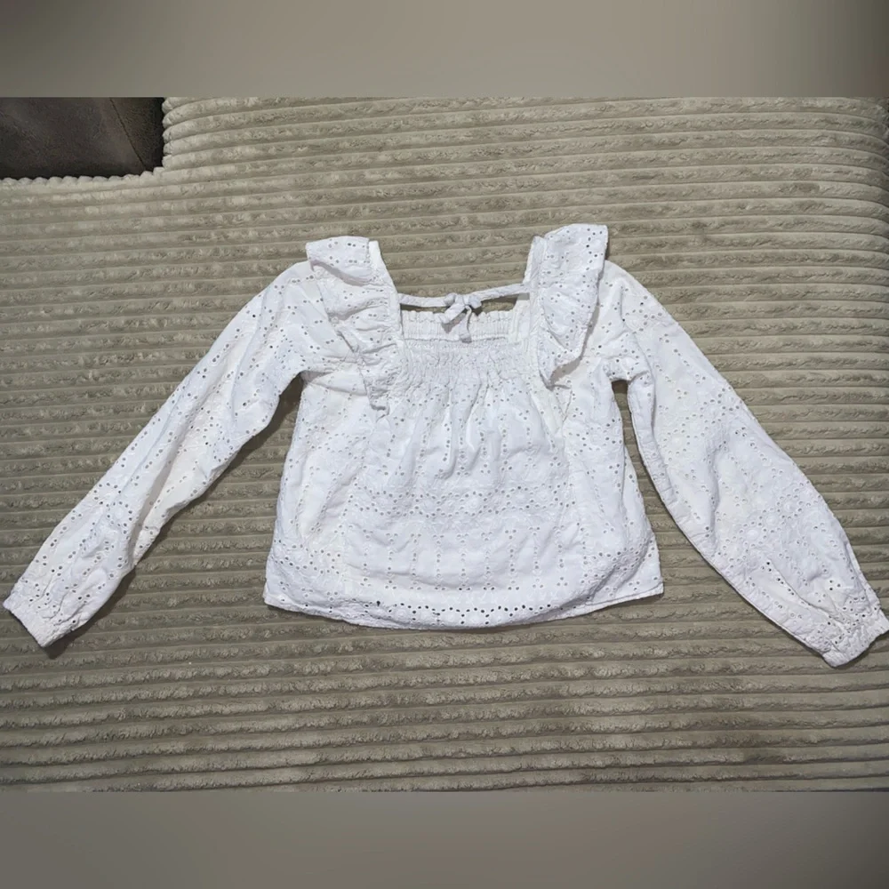 🤍 Carter’s Eyelet Peasant Top – Size 6/6X | 100% Cotton Boho Chic